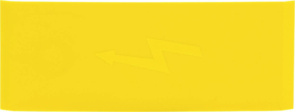 Ein abstraktes gelbes Bild mit einem subtilen Zickzack-Pfeil-Design, das nach links über die Mitte zeigt.