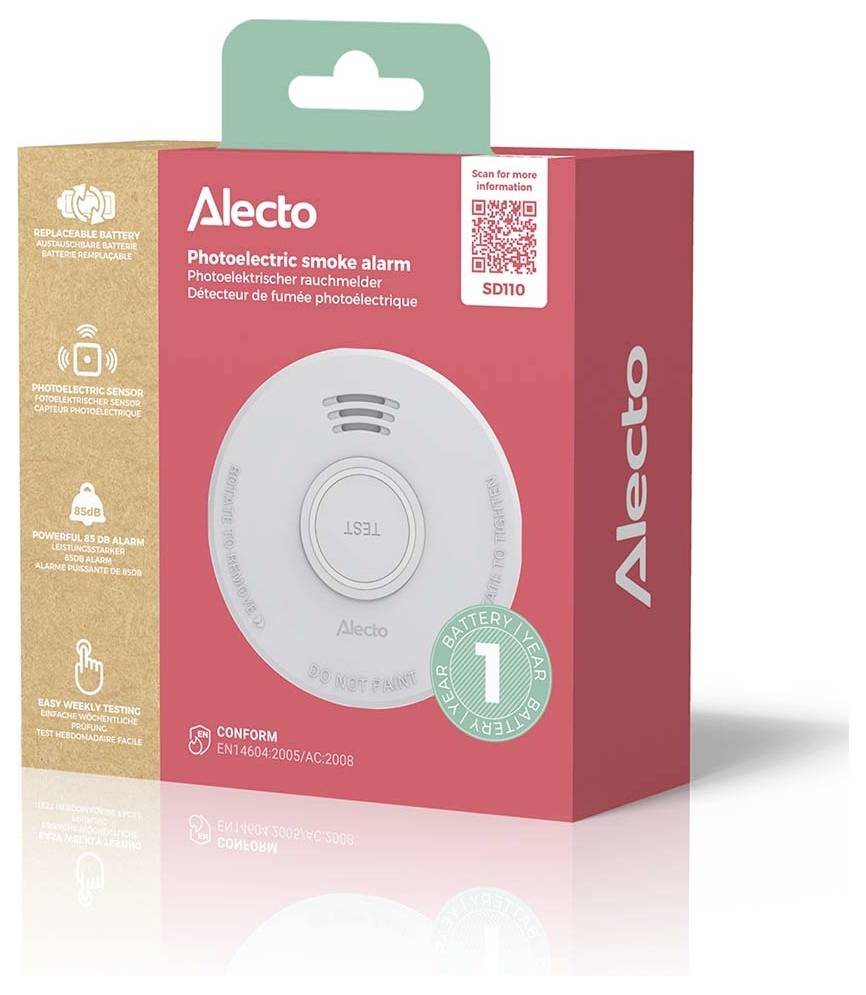 Alecto SD110 Rauchwarnmelder batteriebetrieben (Ø x H) 101mm x 36mm