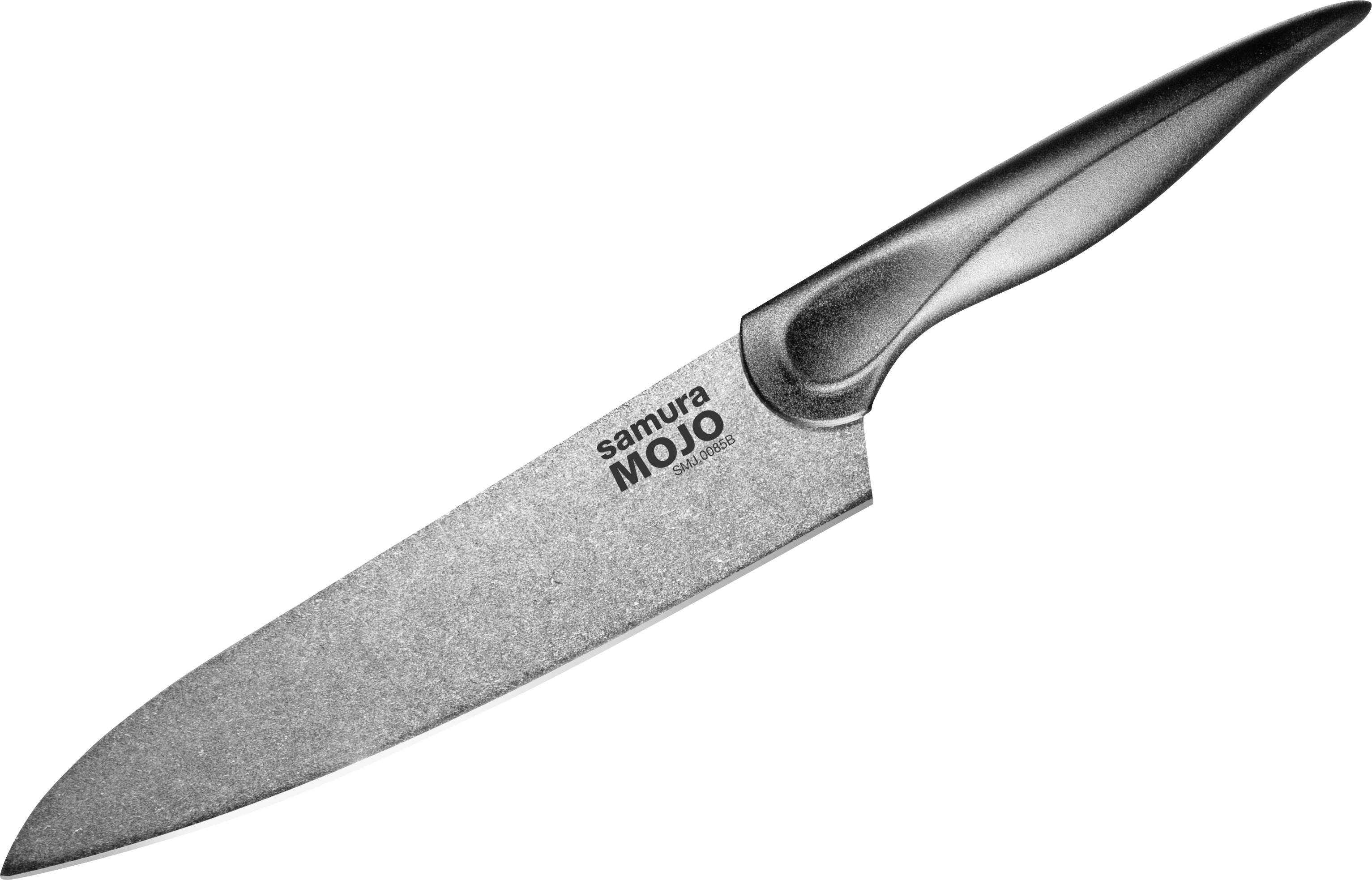 Ein silbernes Küchenmesser mit schlankem Griff, mit der Gravur 