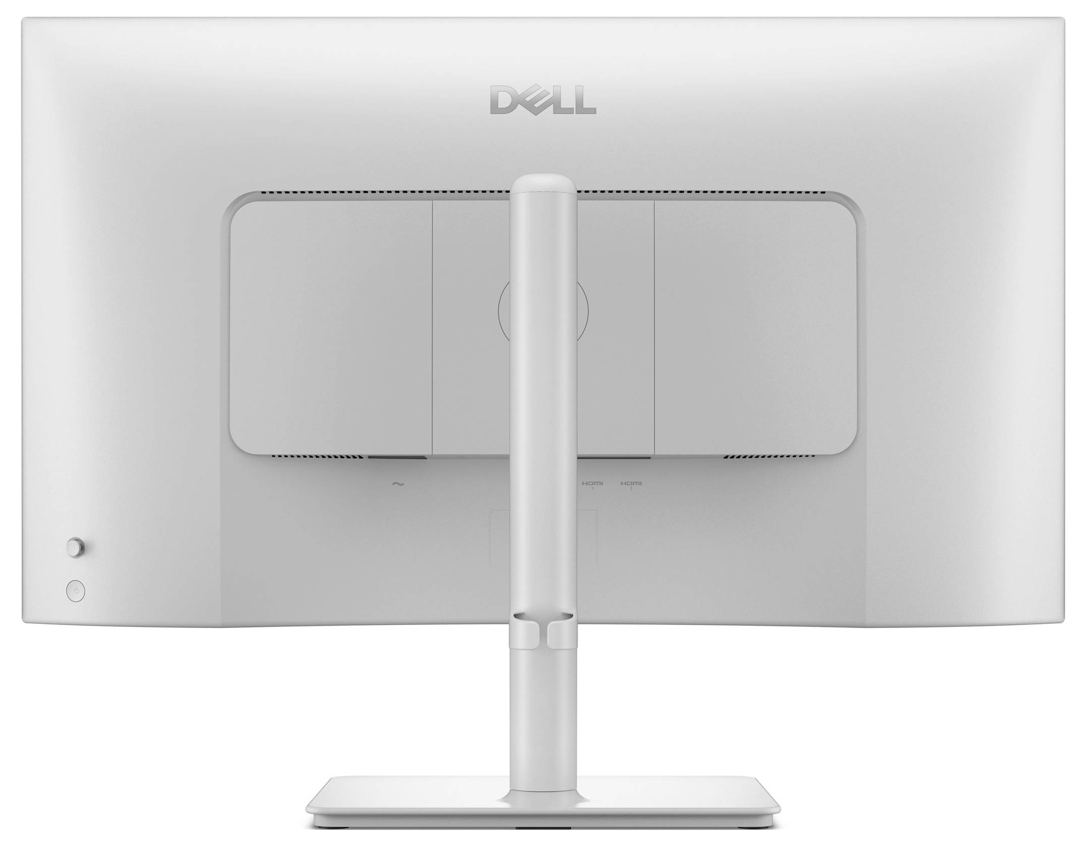 Gekrümmter Monitor mit einem leuchtenden außerirdischen Kopf-Logo auf schwarzem Bildschirm, mit elegantem weiß-schwarzem Ständer.