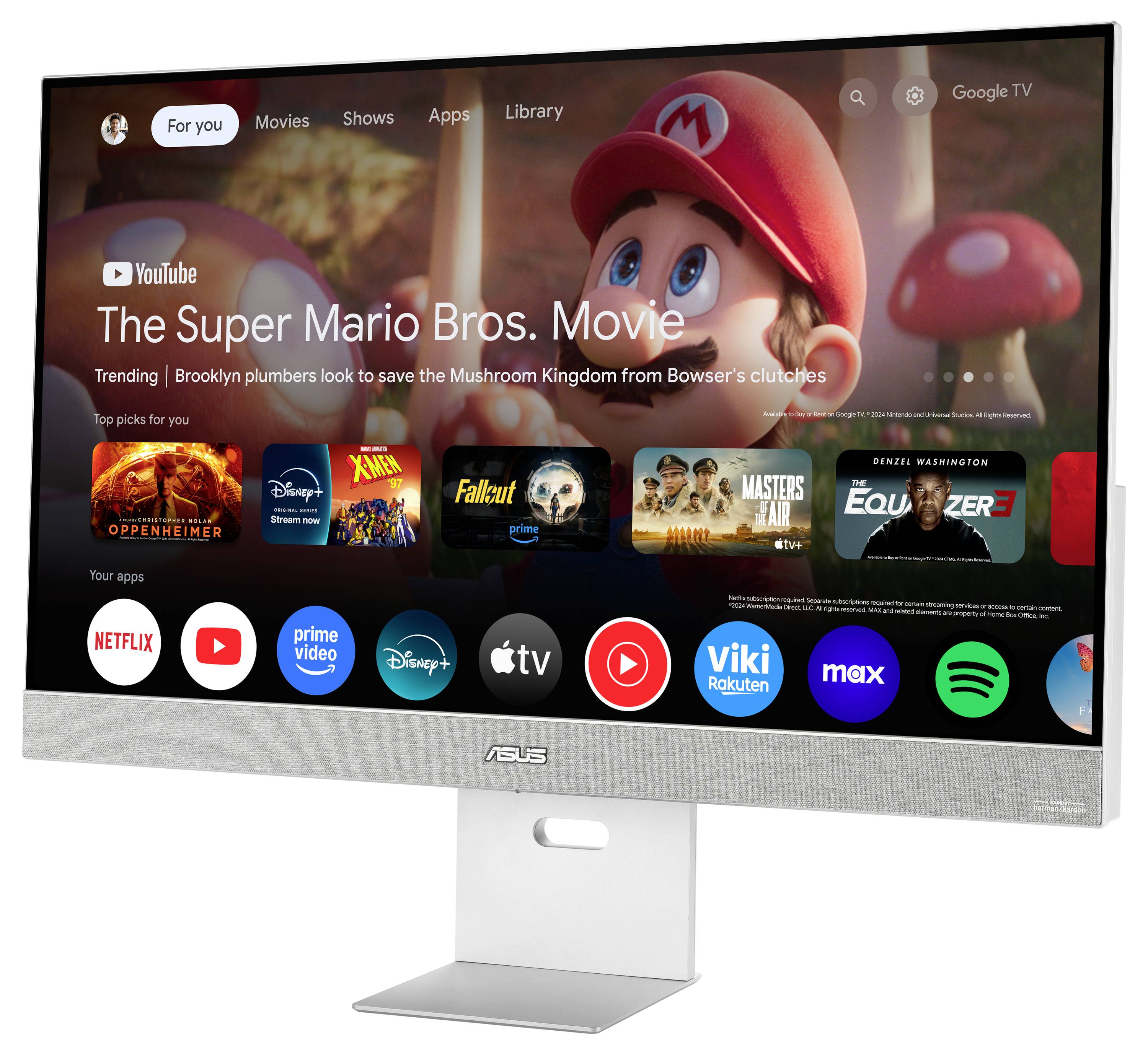 Ein schwarzer Computermonitor von der Seite gezeigt. Der Bildschirm ist vertikal auf einer rechteckigen Basis ausgerichtet und hebt sein schlankes Design hervor.