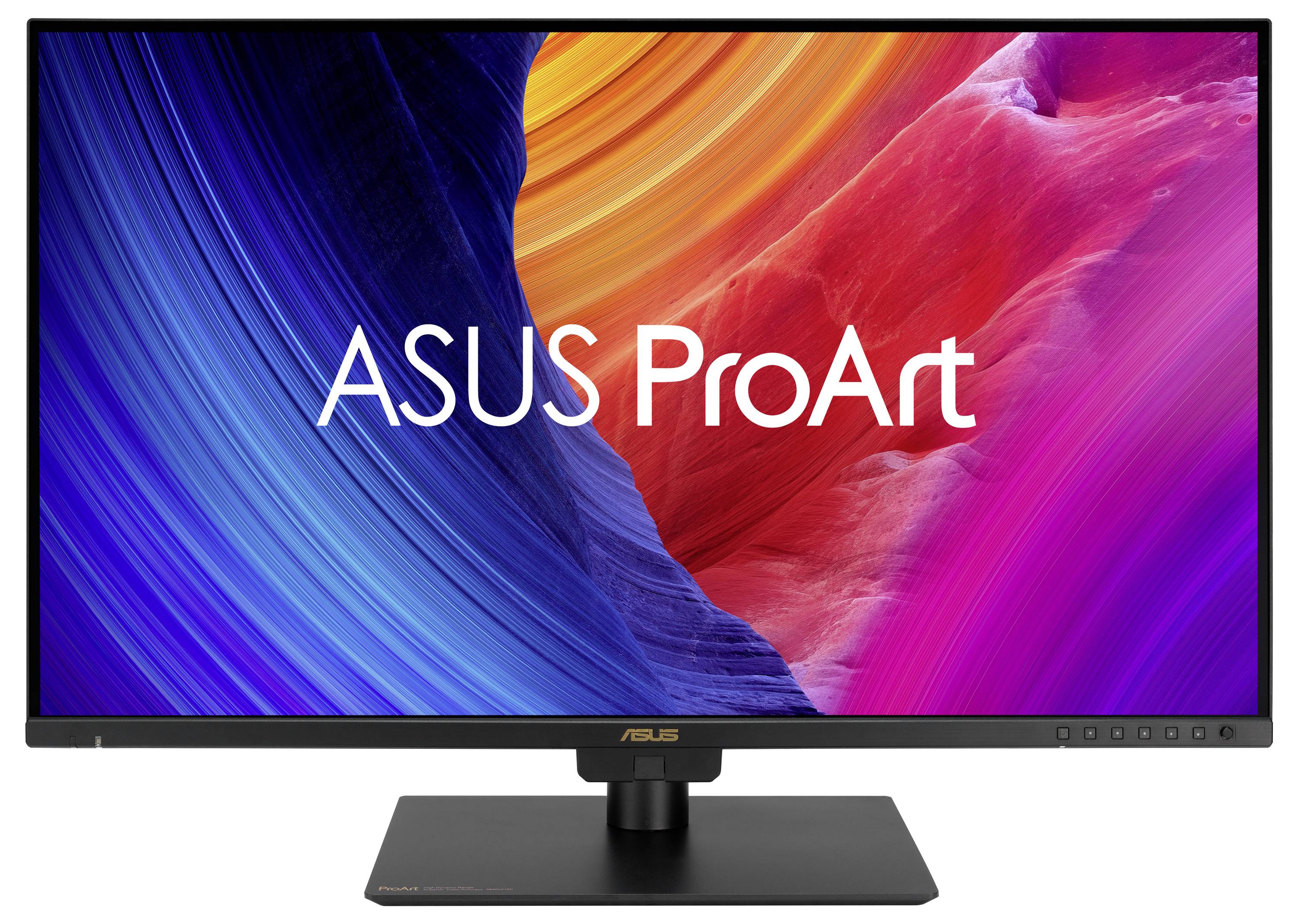ASUS Business Monitor mit einer Stadtlandschaft mit Wolkenkratzern, die seine Verwendung in professionellen oder geschäftlichen Umgebungen hervorhebt.