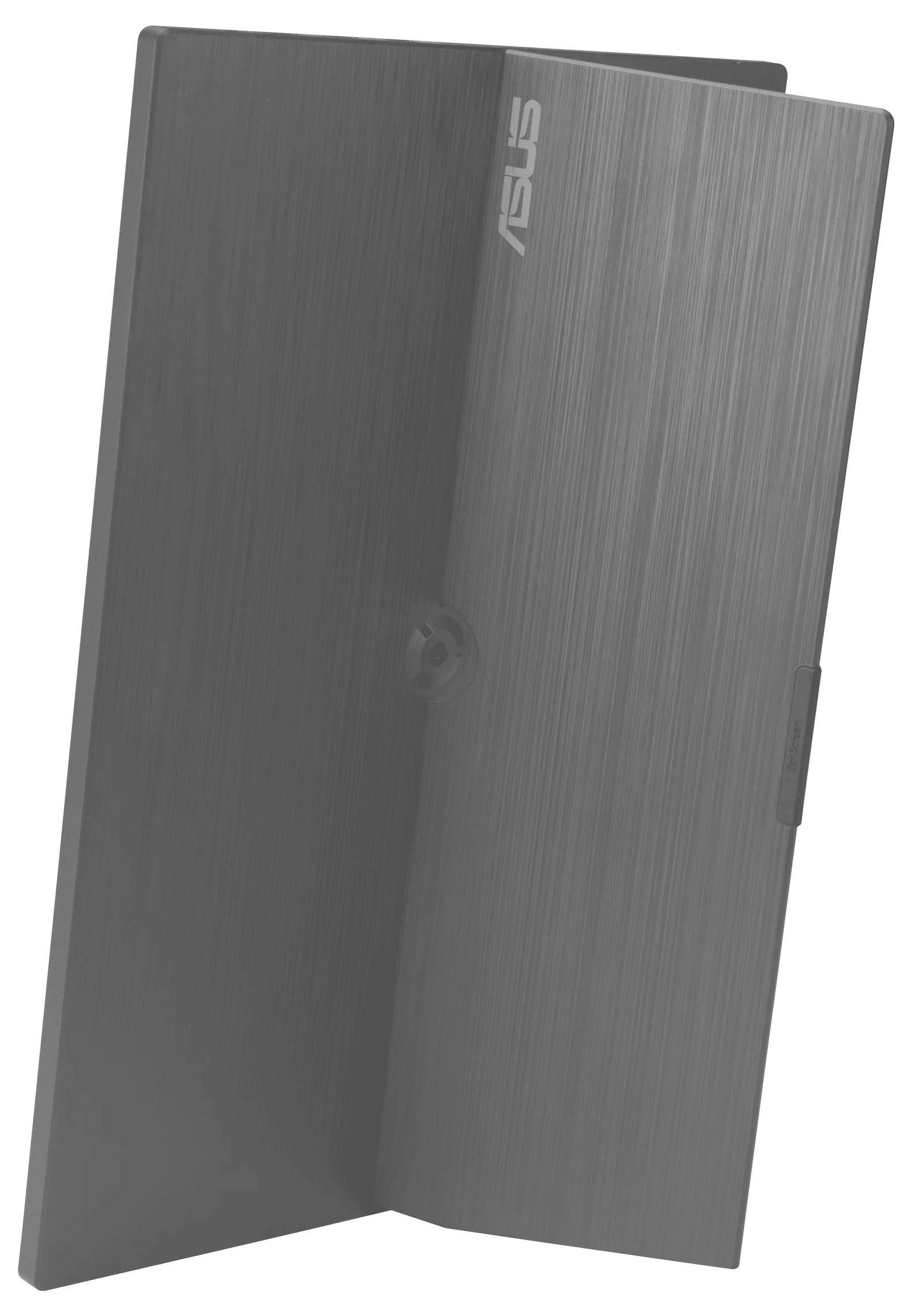 Ein eleganter, vertikal positionierter kabelloses Router mit einer gebürsteten Metalloberfläche und einem Logo in der oberen rechten Ecke.