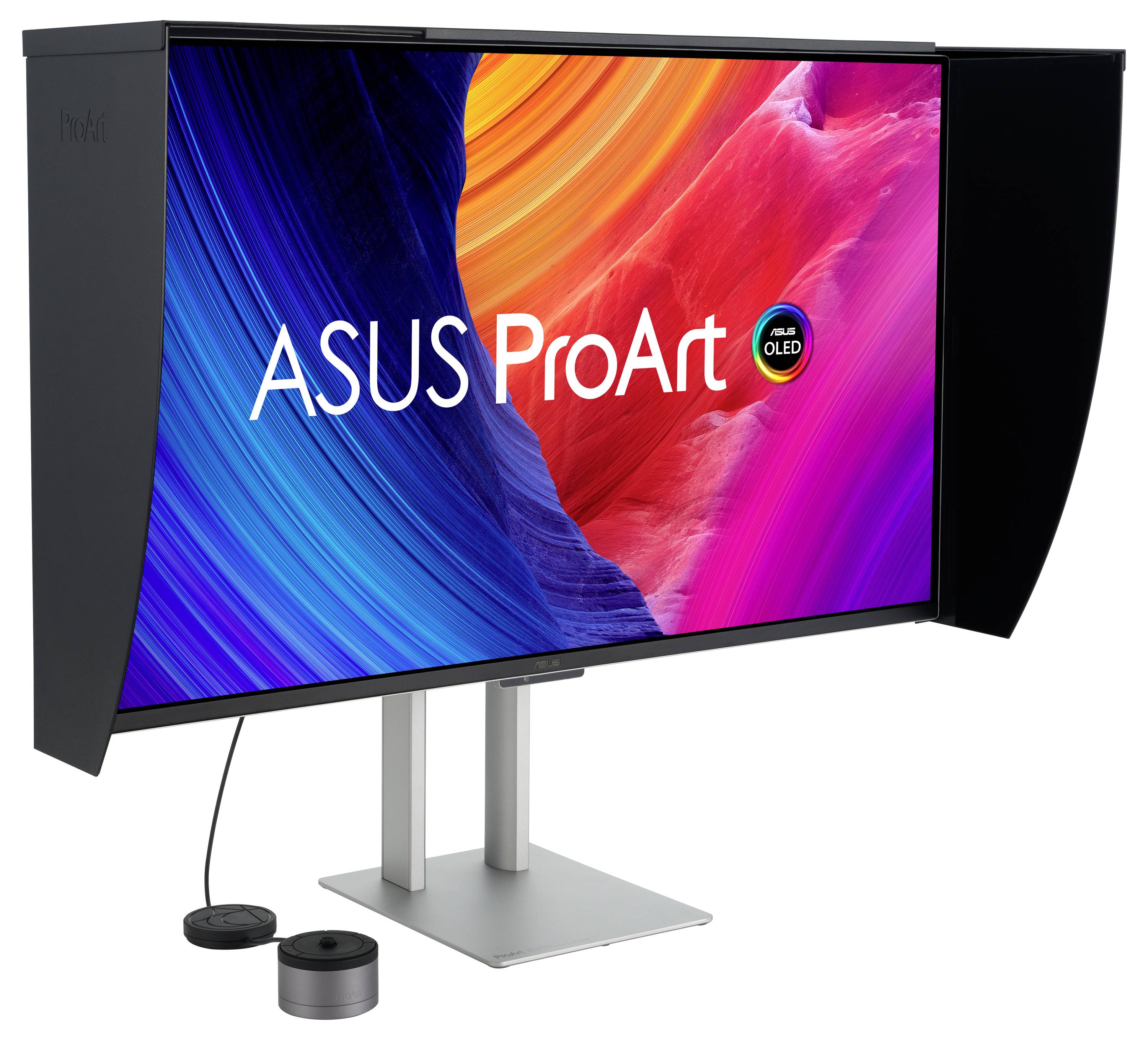 ASUS TUF Gaming Monitor, Serie Fünf, mit modernem Design und dem TUF-Logo prominent auf dem Bildschirm angezeigt.