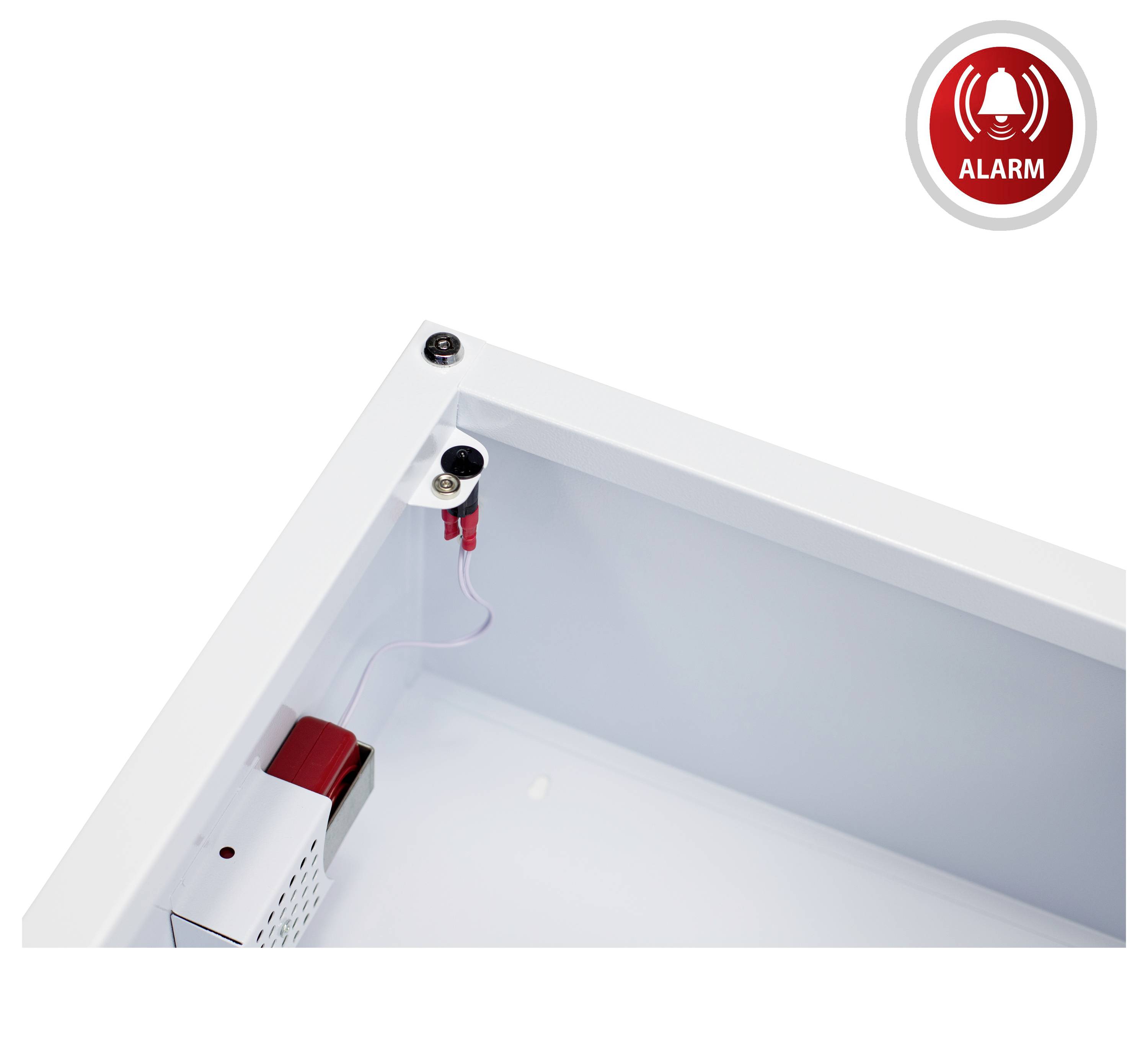 MEDX5 Universal Defibrillator (AED) Metallwandkasten für Innen, mit Alarm, weiß DEFI-Wandkasten Stahlblech