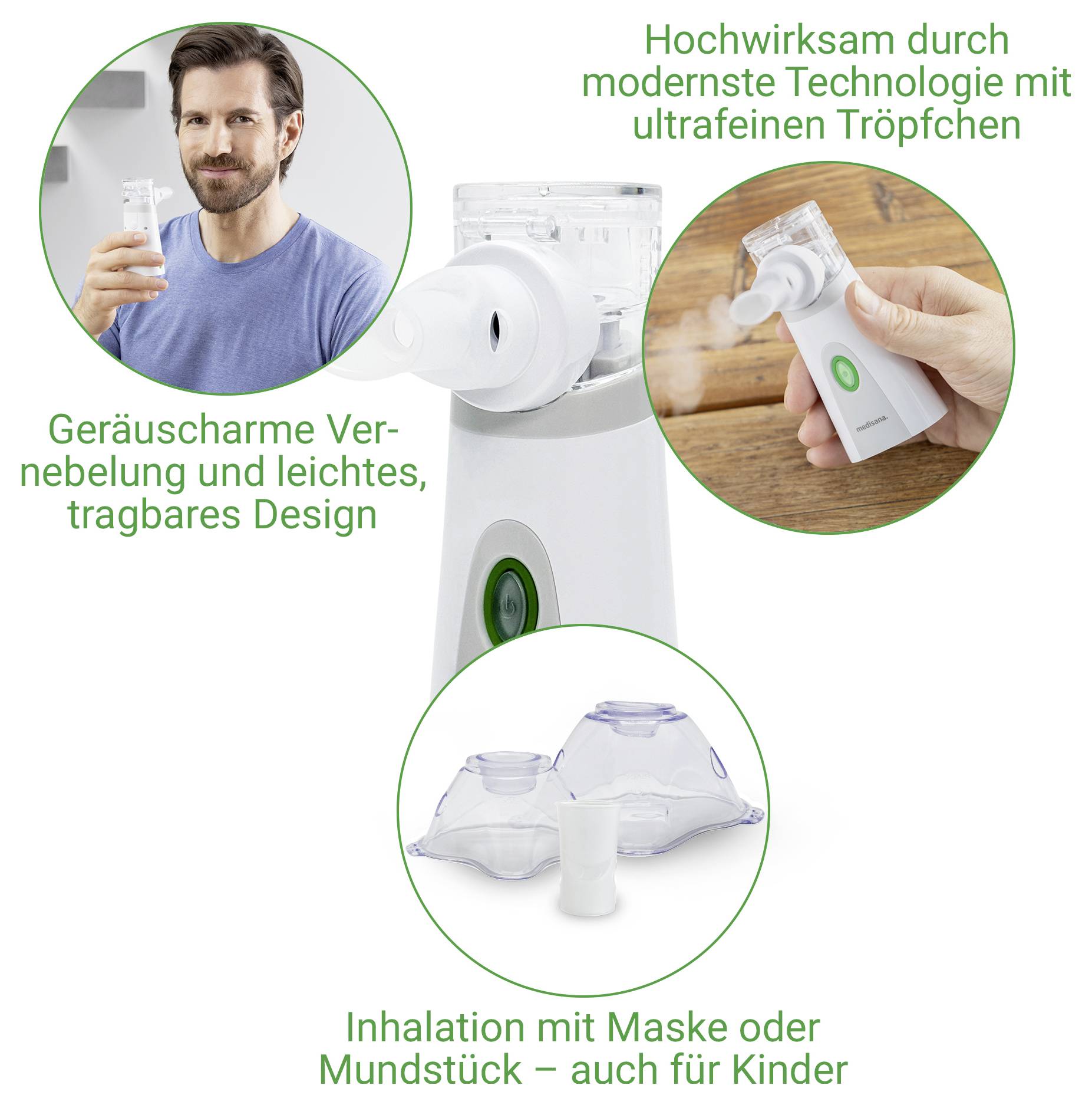 Medisana IN 515 tragbarer Ultraschallvernebler Inhalator
