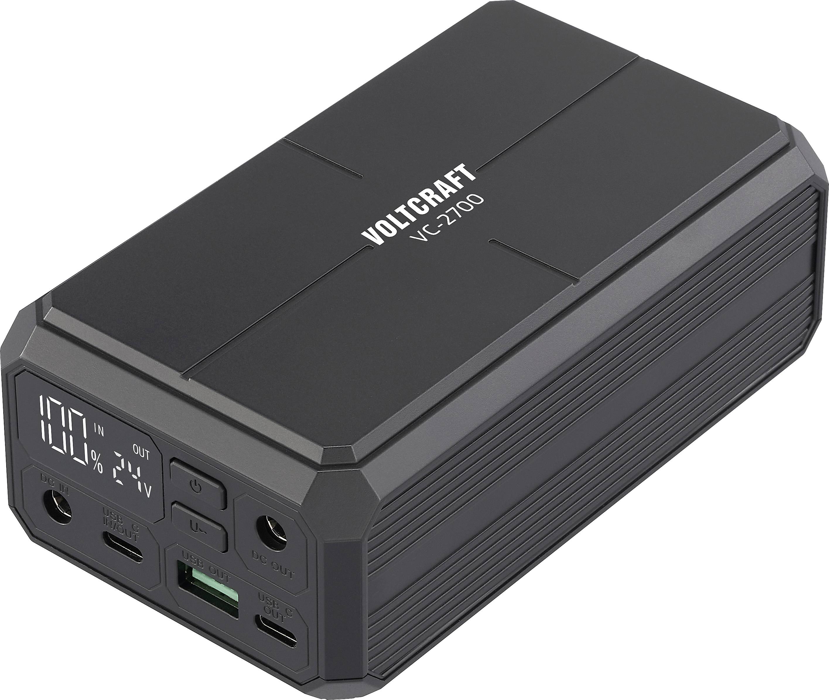 Voltcraft VC-2700 tragbare Batterie mit digitaler Anzeige und mehreren Ladeanschlüssen