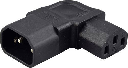TRU COMPONENTS Adapter Kaltgeräte-Stecker C14 - Kaltgeräte-Buchse C13 Gesamtpolzahl: 3 Schwarz 1 St
