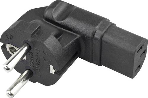 TRU COMPONENTS Adapter Schutzkontakt-Stecker - Kaltgeräte-Buchse C13 Gesamtpolzahl: 2 + PE Schwarz
