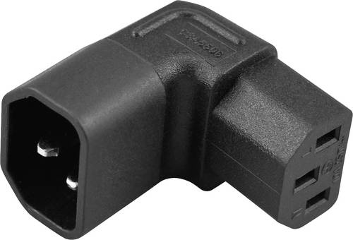 TRU COMPONENTS Adapter Kaltgeräte-Stecker C14 - Kaltgeräte-Buchse C13 Gesamtpolzahl: 3 Schwarz 1 St