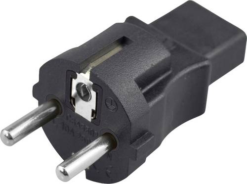 TRU COMPONENTS Adapter Schutzkontakt-Stecker - Kaltgeräte-Buchse C13 Gesamtpolzahl: 2 + PE Schwarz