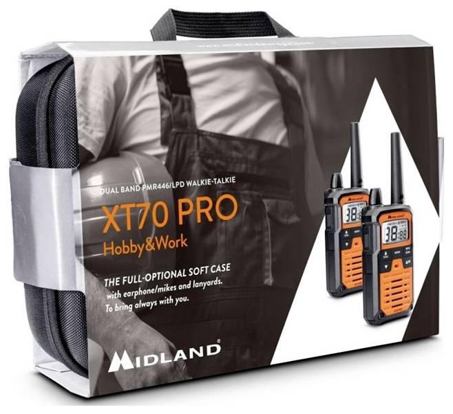 Midland XT70 Pro Kofferset, PMR+LPD, Orange C1465.01 PMR-Handfunkgerät