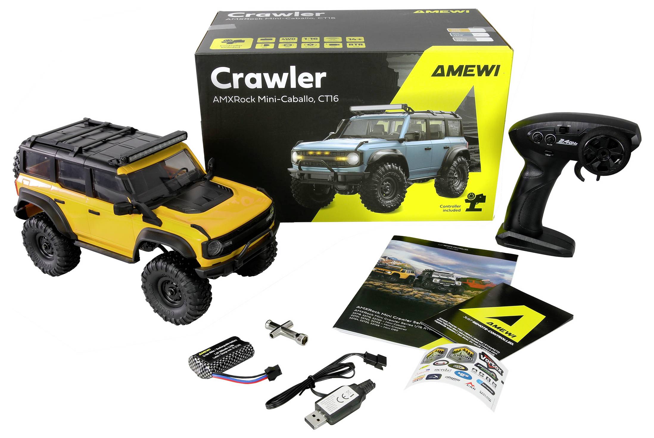 Amewi RC-Modell Brushed 1:16 Fahrzeug Elektro Crawler Allradantrieb (4WD) RtR 2,4GHz