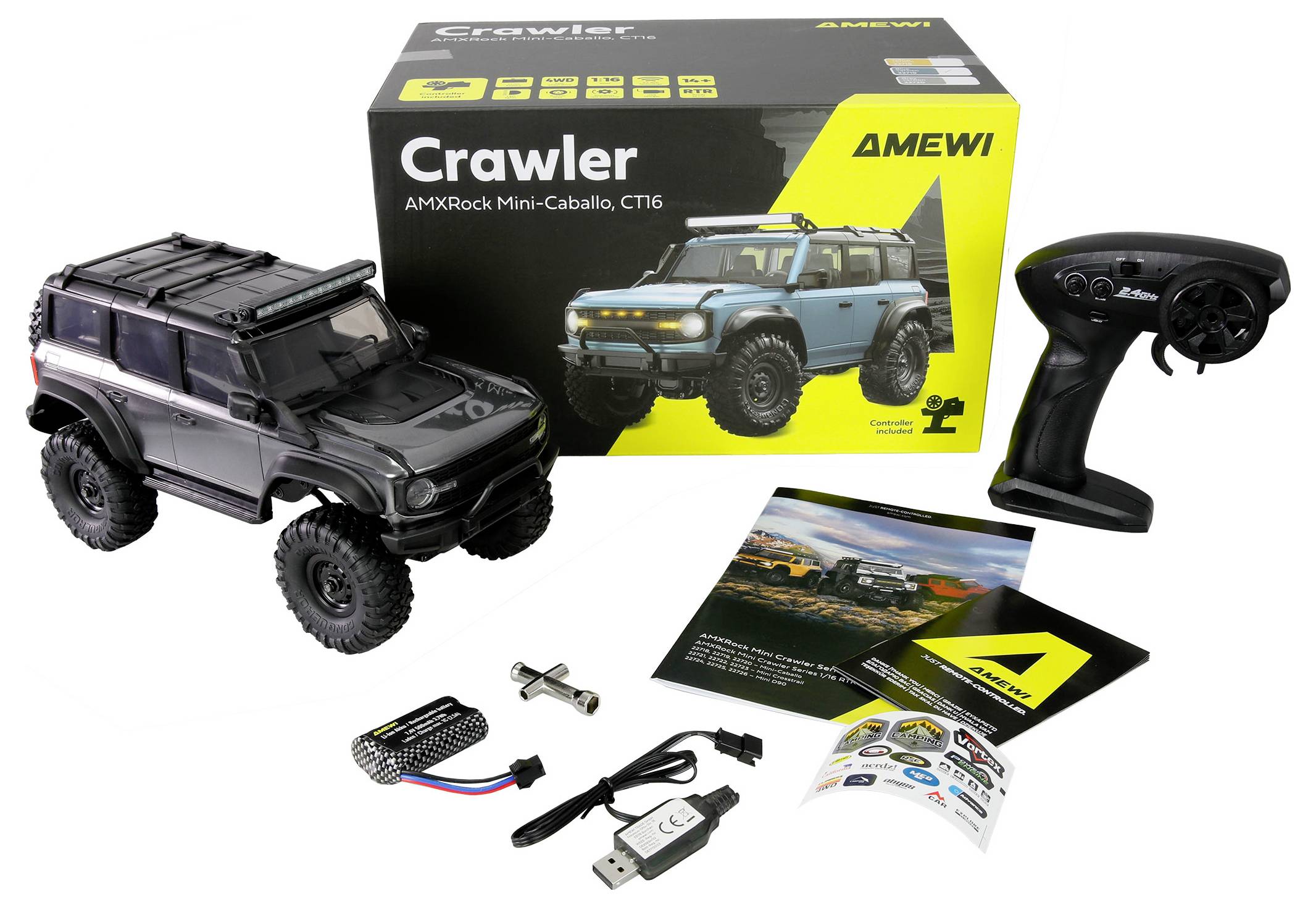 Amewi RC-Modell Brushed 1:16 Fahrzeug Elektro Crawler Allradantrieb (4WD) RtR 2,4GHz