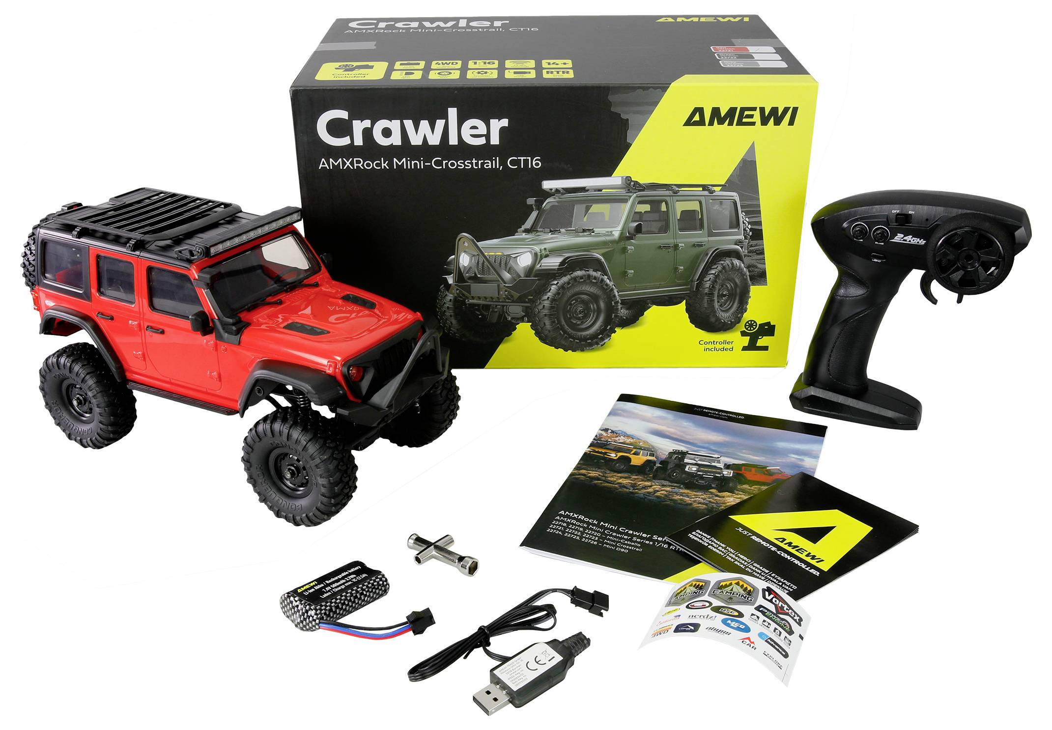 Amewi RC-Modell Brushed 1:16 Fahrzeug Elektro Crawler Allradantrieb (4WD) RtR 2,4GHz
