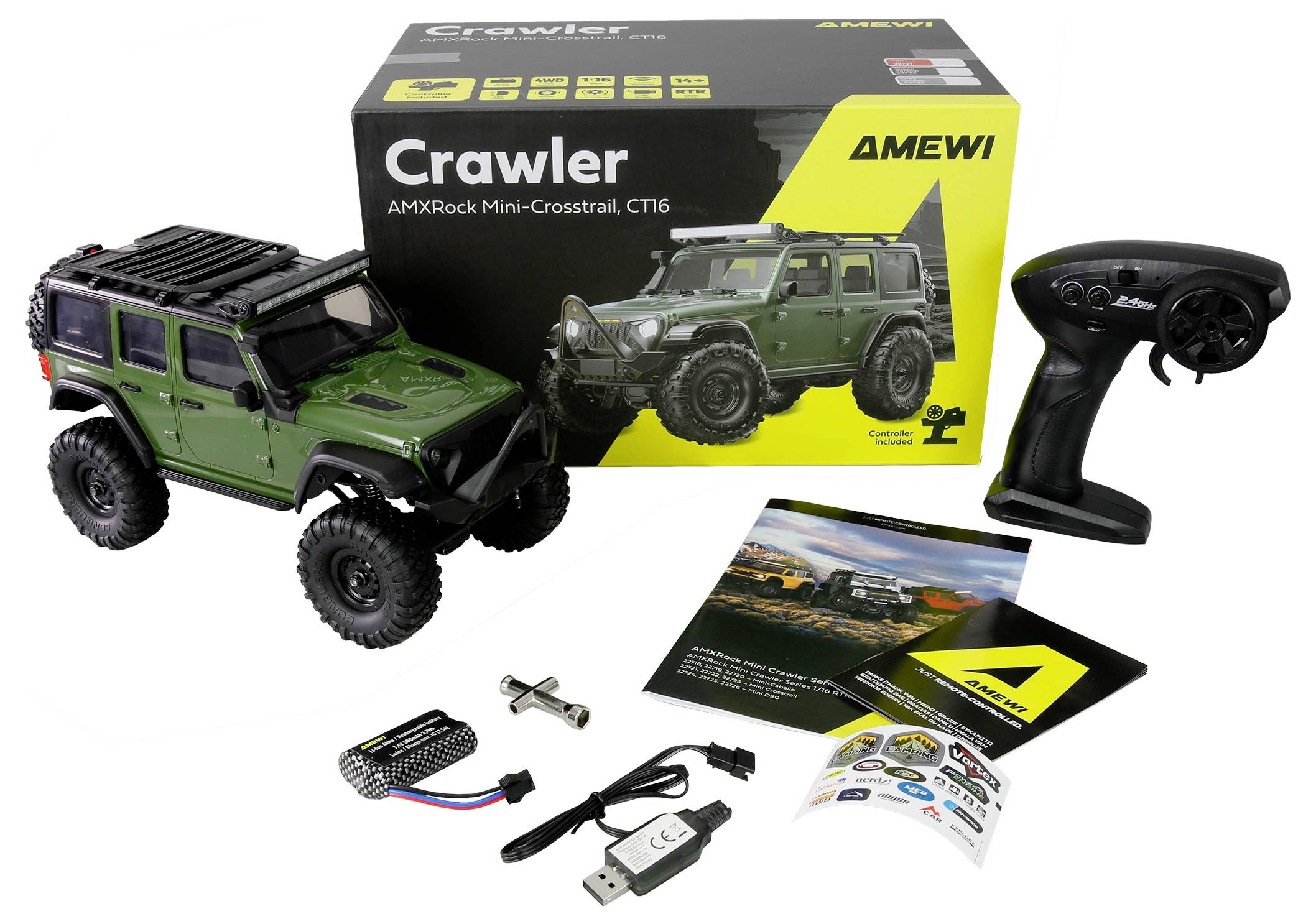 Amewi RC-Modell Brushed 1:16 Fahrzeug Elektro Crawler Allradantrieb (4WD) RtR 2,4GHz