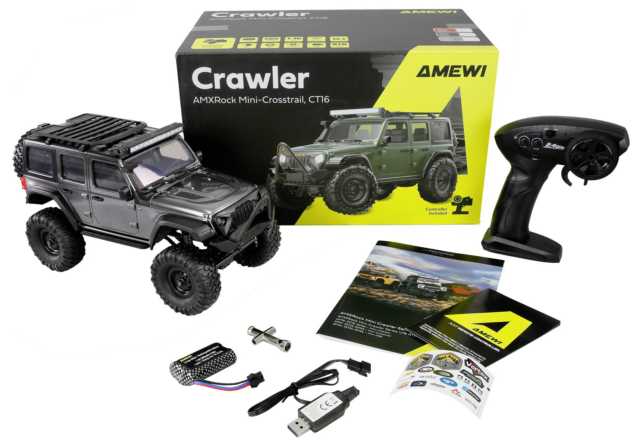 Amewi RC-Modell Brushed 1:16 Fahrzeug Elektro Crawler Allradantrieb (4WD) RtR 2,4GHz