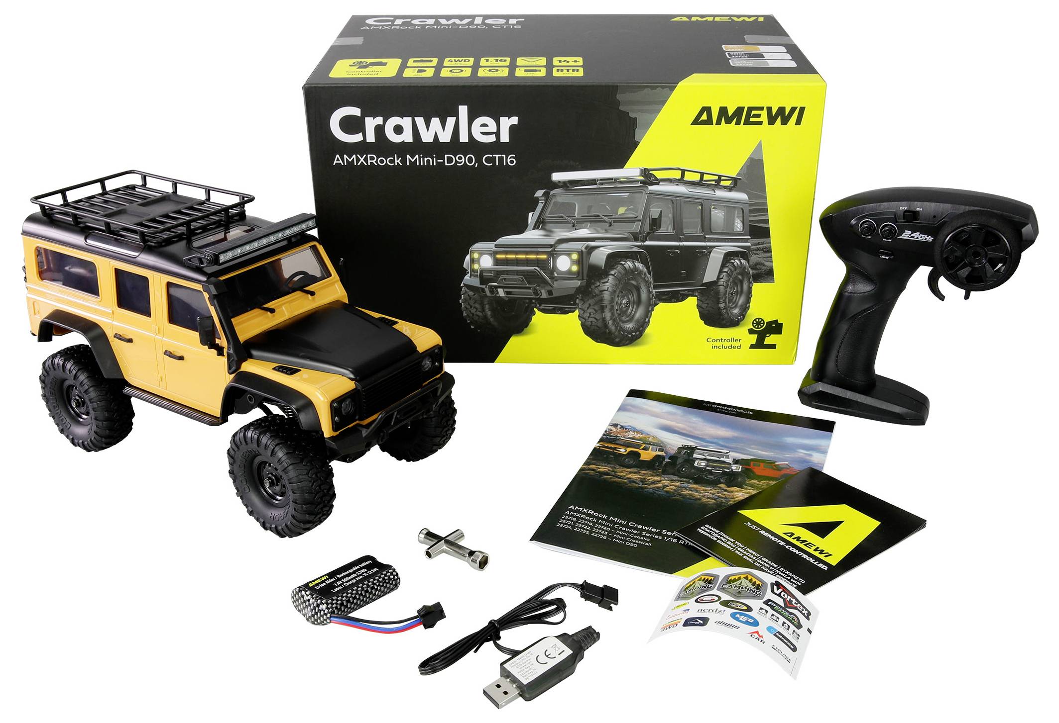 Amewi RC-Modell Brushed 1:16 Fahrzeug Elektro Crawler Allradantrieb (4WD) RtR 2,4GHz
