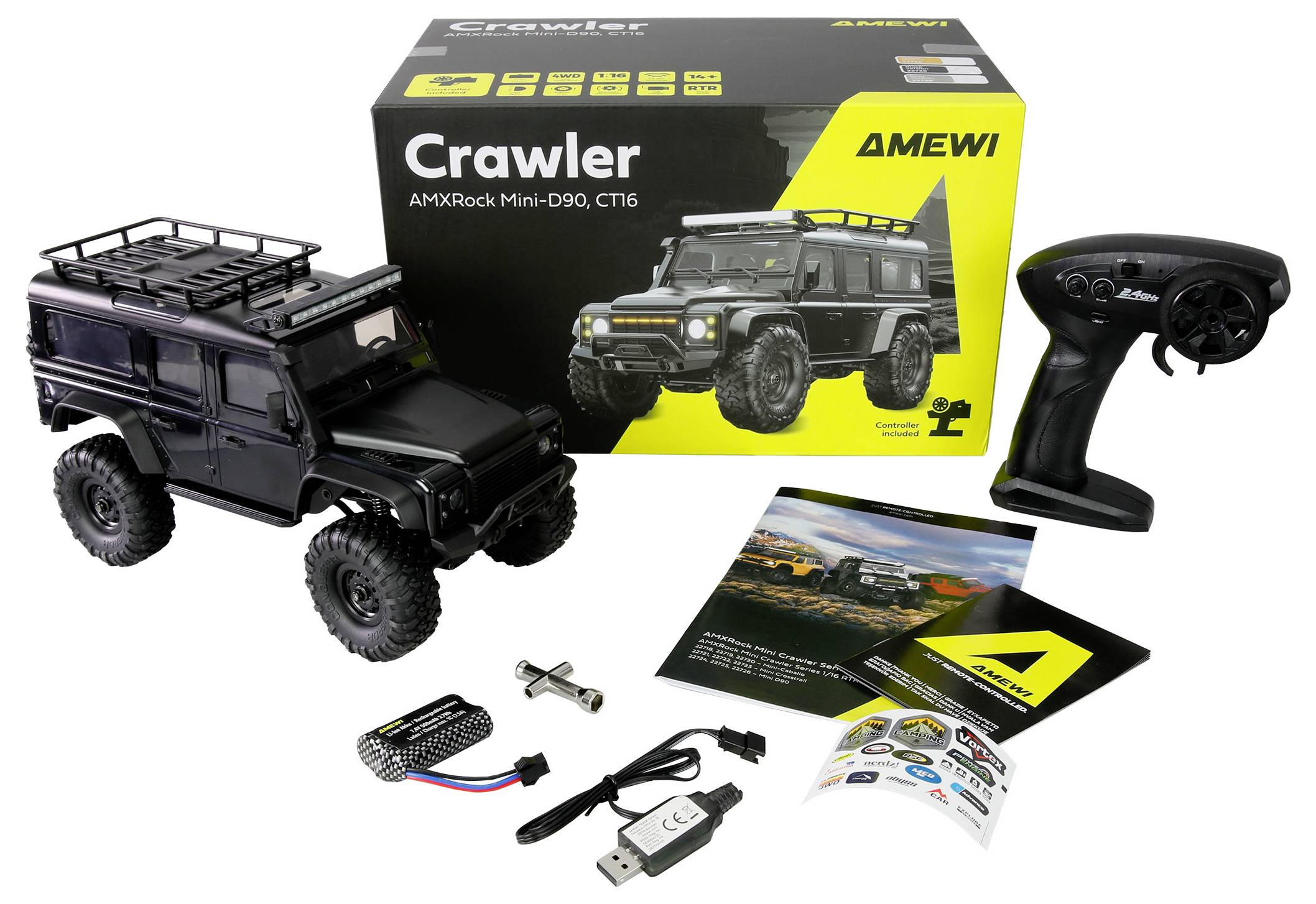 Amewi RC-Modell Brushed 1:16 Fahrzeug Elektro Crawler Allradantrieb (4WD) RtR 2,4GHz