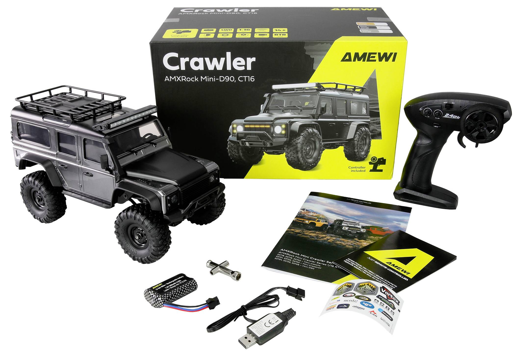 Amewi RC-Modell Brushed 1:16 Fahrzeug Elektro Crawler Allradantrieb (4WD) RtR 2,4GHz