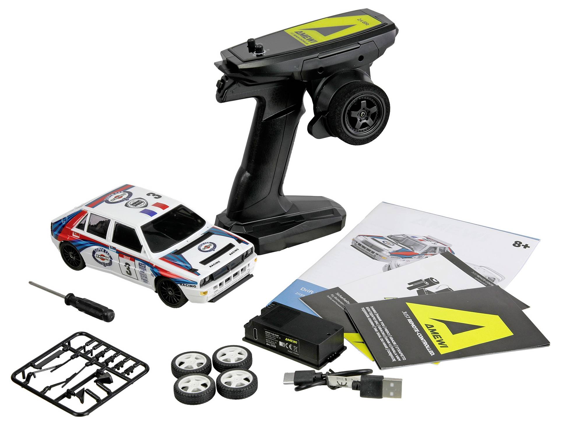 Amewi RC-Modell Brushed 1:28 Fahrzeug Elektro Drift Allradantrieb (4WD) RtR 2,4GHz