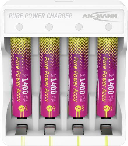 Ansmann Pure Power Set 4× Micro AAA Akkus und Lademodul Micro (AAA)-Akku Li-Ion 1250 mAh 1.5 V 1 St