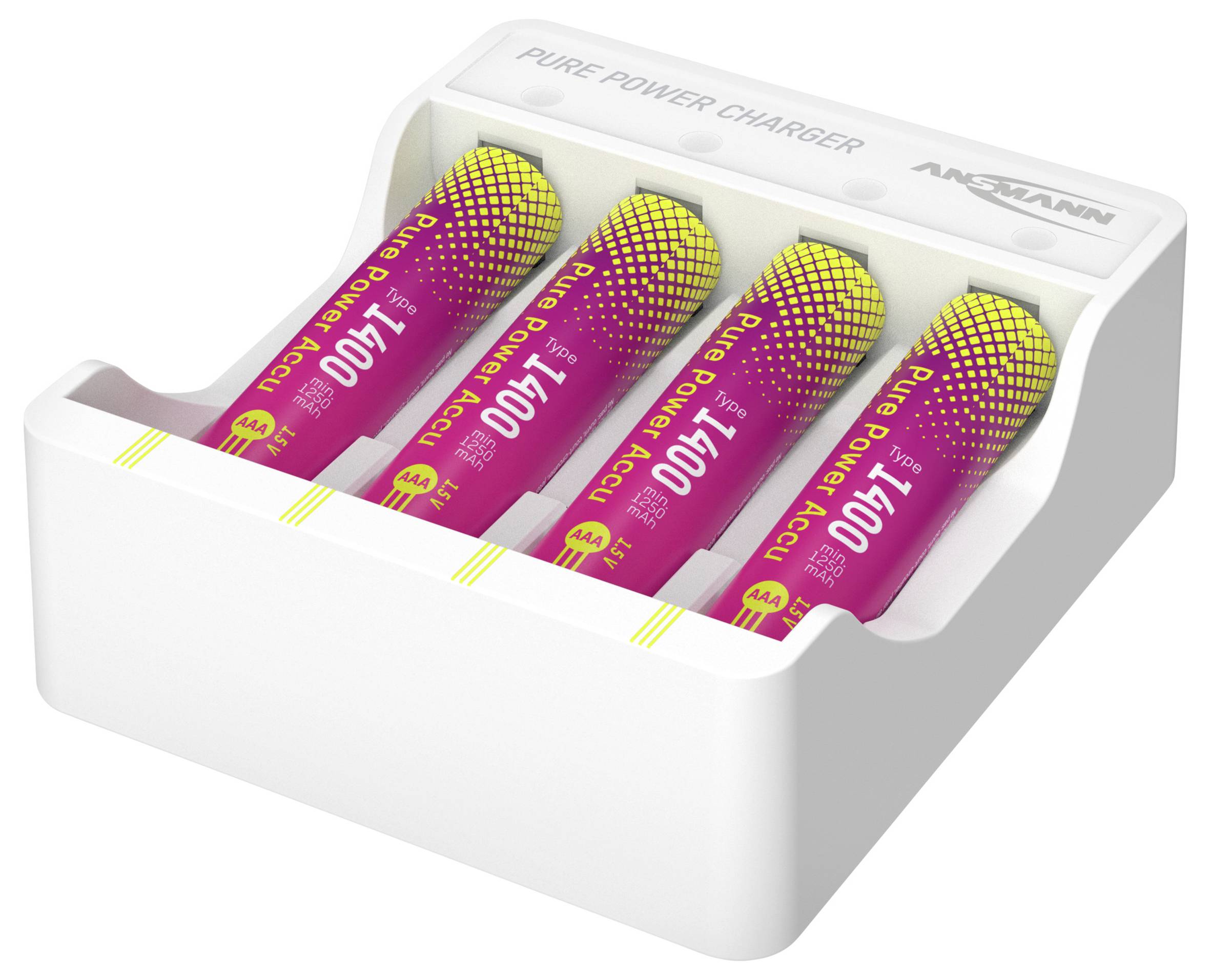 Ansmann Pure Power Set 4× Micro AAA Akkus und Lademodul Micro (AAA)-Akku NiMH 1250 mAh 1.2V 1St.