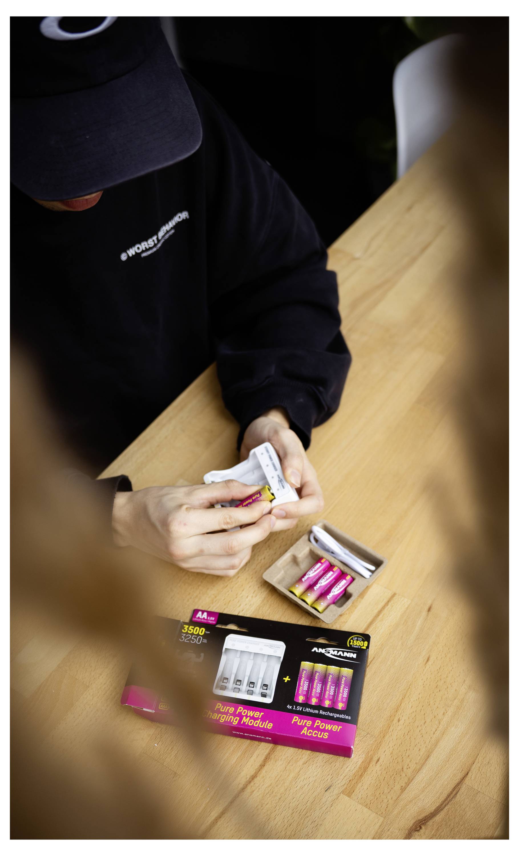 Ansmann Pure Power Set 4× Micro AAA Akkus und Lademodul Micro (AAA)-Akku Li-Ion 1250 mAh 1.5 V 1 St.