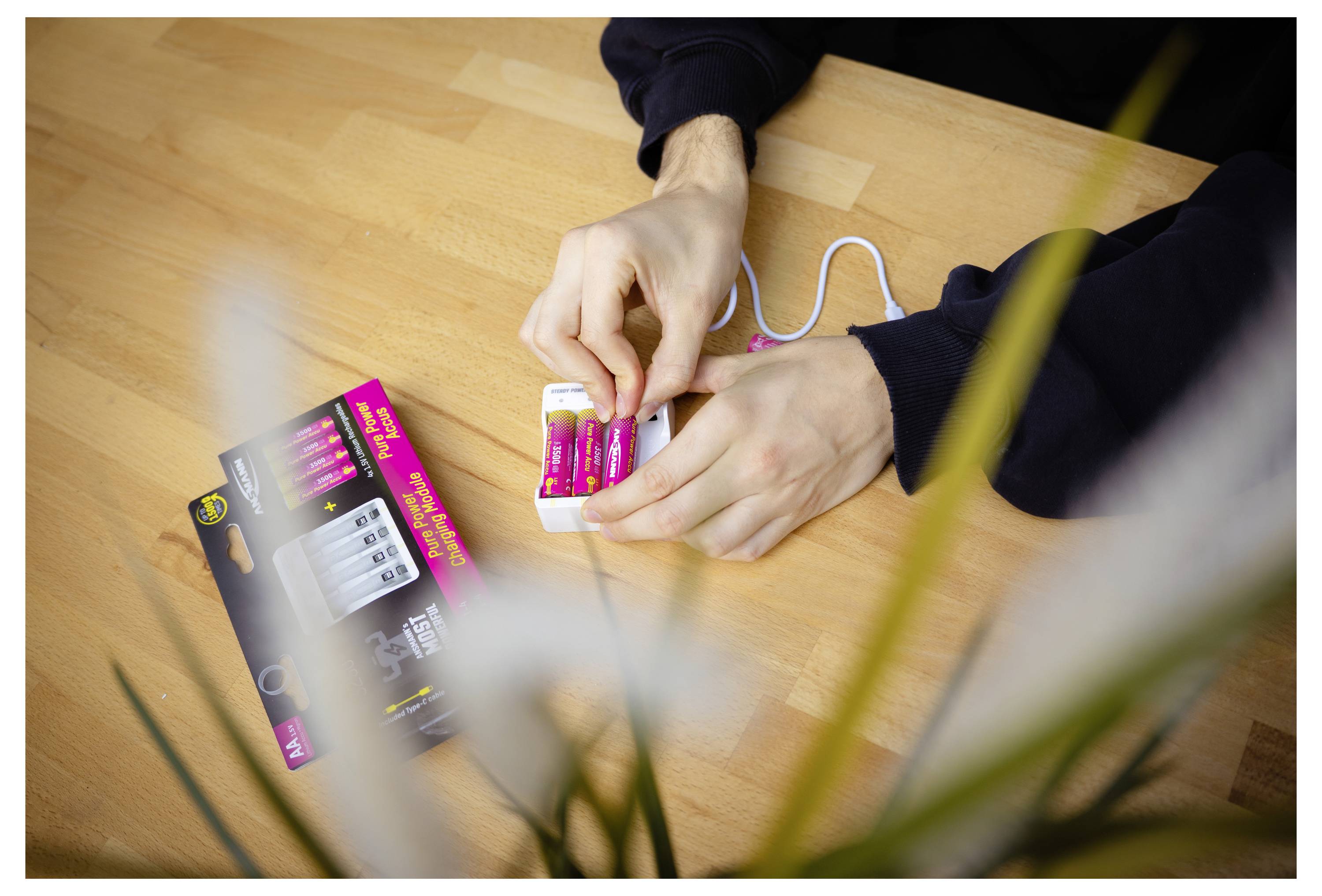 Ansmann Pure Power Set 4× Micro AAA Akkus und Lademodul Micro (AAA)-Akku NiMH 1250 mAh 1.5V 1St.