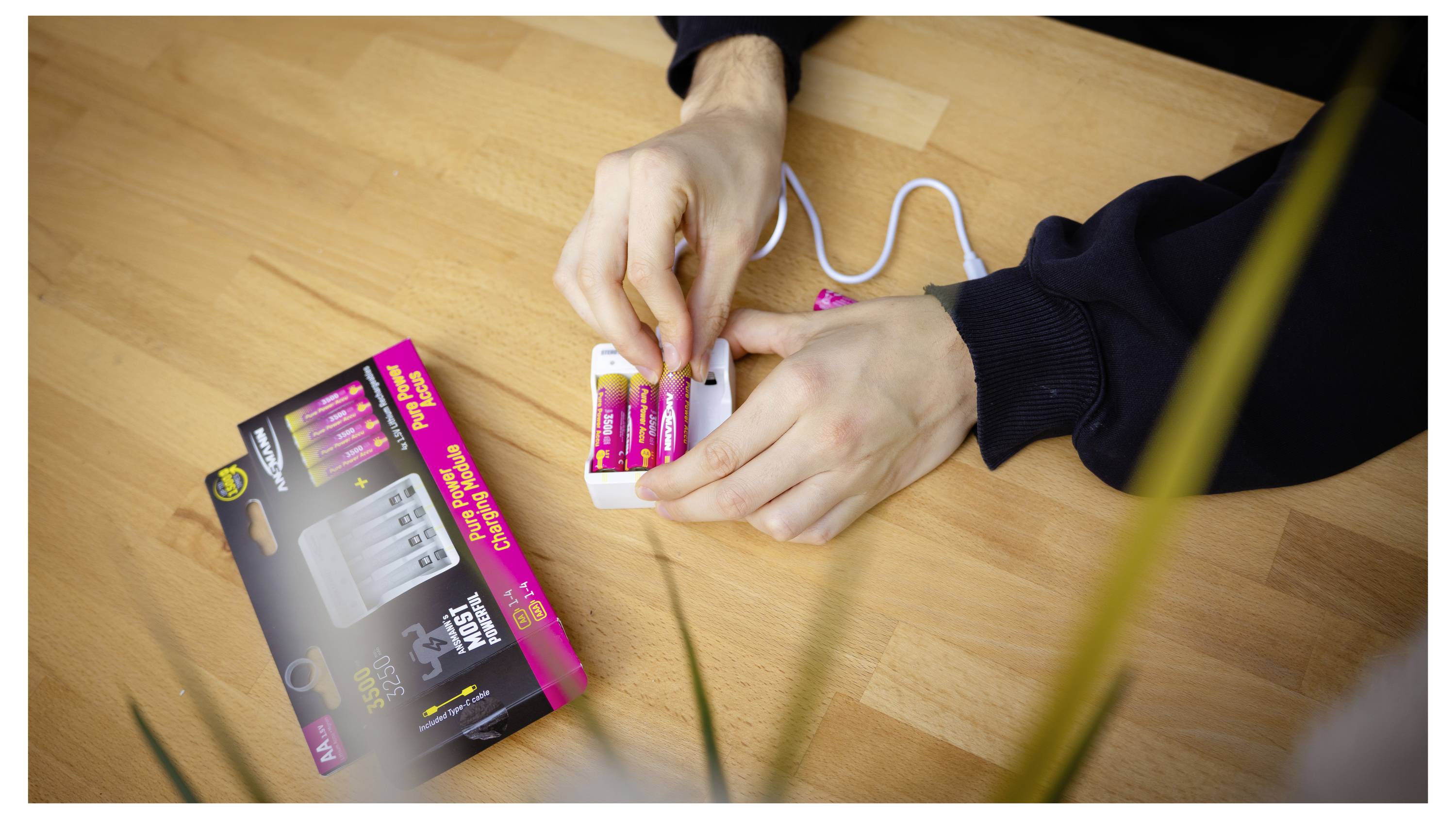 Ansmann Pure Power Set 4× Mignon AA Akkus und Lademodul Mignon (AA)-Akku NiMH 3250 mAh 1.2V 1St.