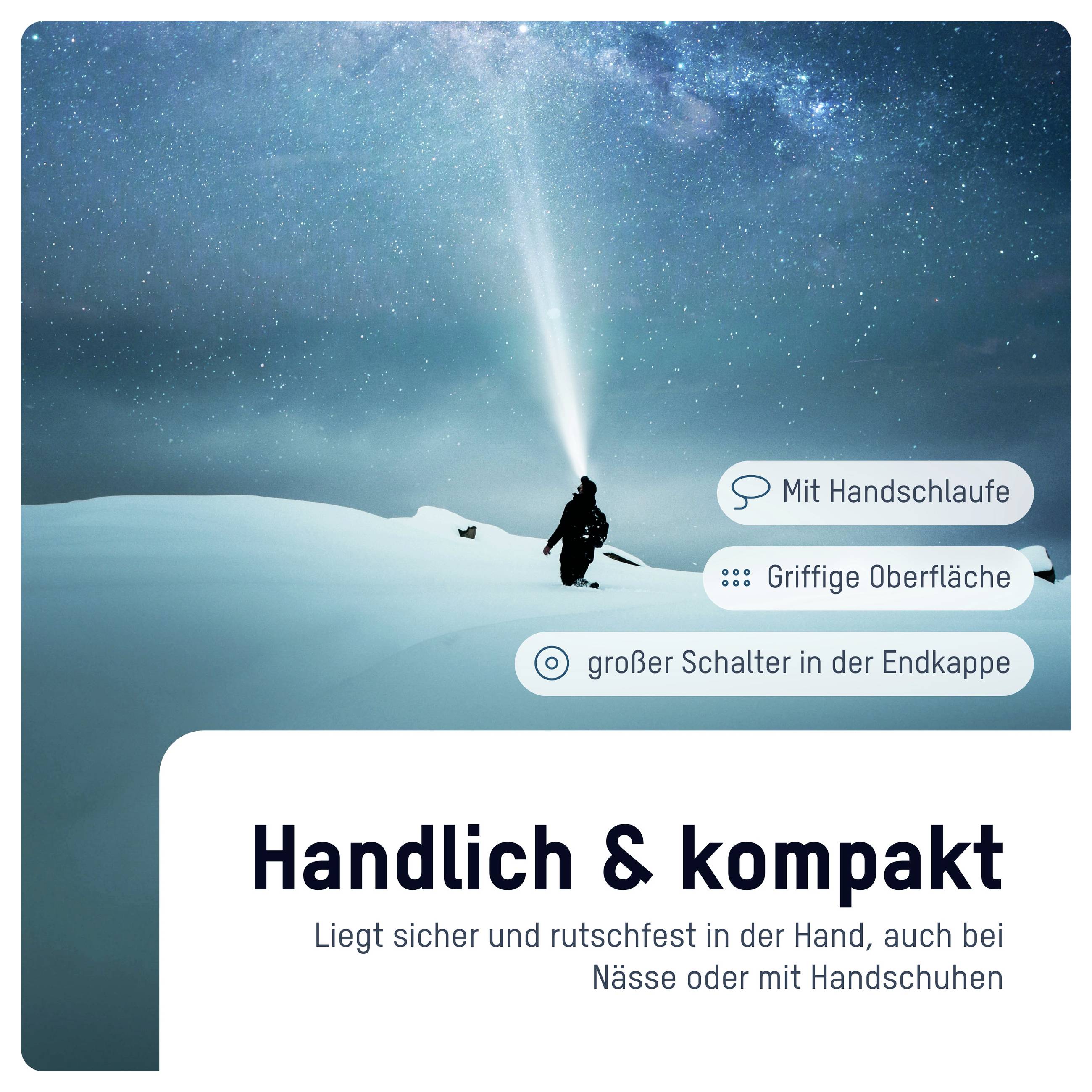 Ansmann LED Taschenlampe Adventure TA1800RF wiederaufladbar 1600-0763 SMD LED Taschenlampe Große Reichweite akkubetrieben 1800 lm 6 h 182 g