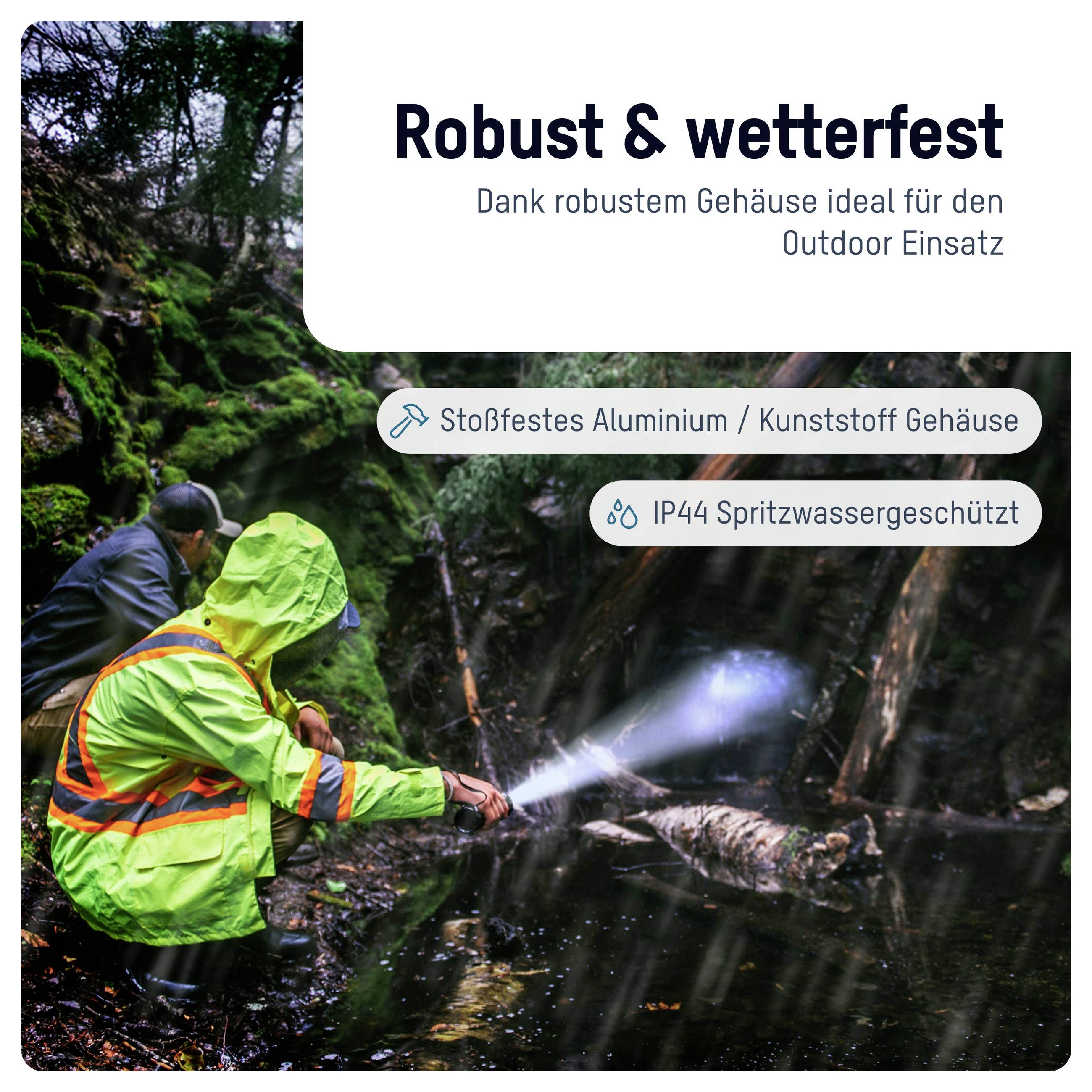 Ansmann LED Taschenlampe Adventure TA1800RF wiederaufladbar 1600-0763 SMD LED Taschenlampe Große Reichweite akkubetrieben 1800 lm 6 h 182 g