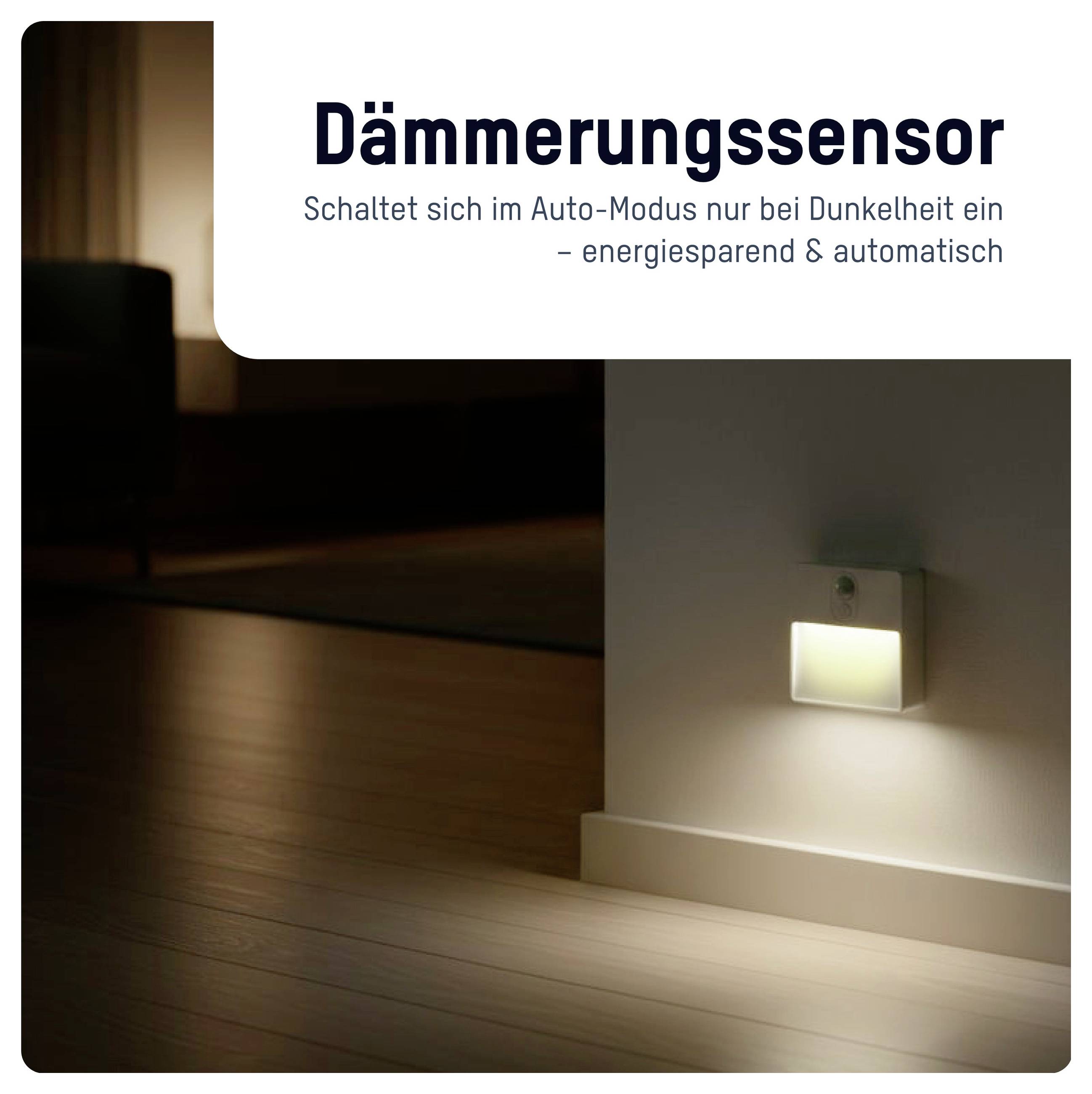 Ansmann Sensor-Nachtlicht NL5R wiederaufladbar 1600-0481 Nachtlicht mit Bewegungsmelder Rund LED Warmweiß Weiß