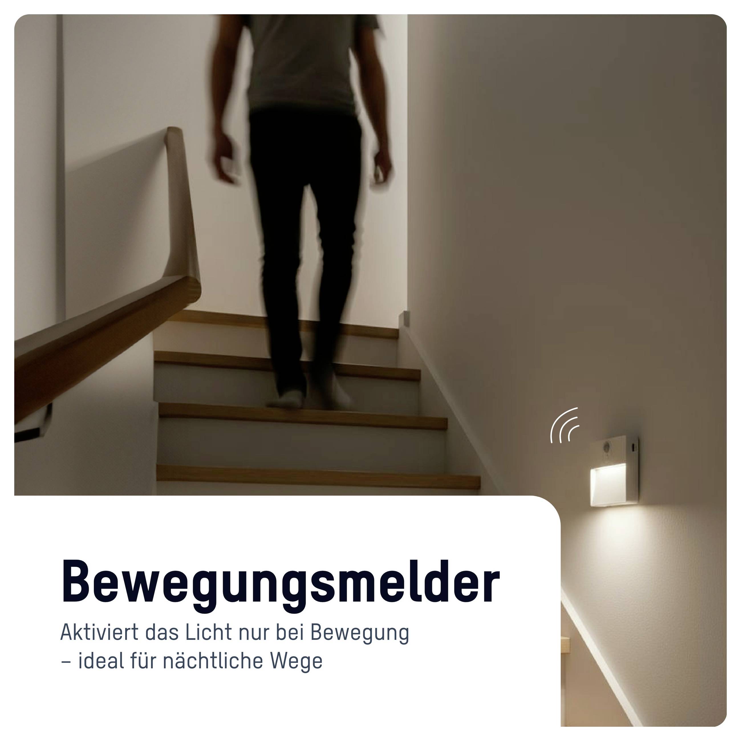 Ansmann Sensor-Nachtlicht NL5R wiederaufladbar 1600-0481 Nachtlicht mit Bewegungsmelder Rund LED Warmweiß Weiß