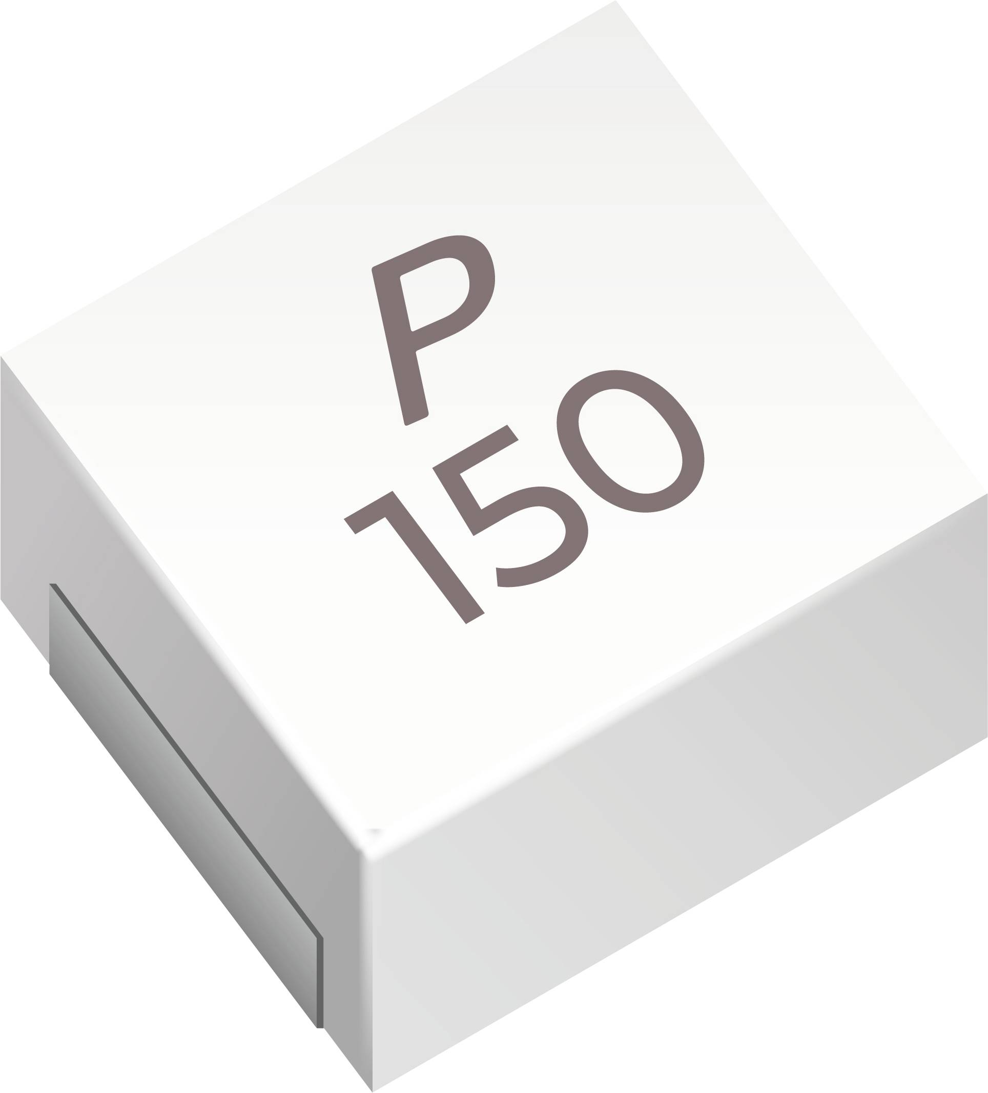 Ein weißer Keramikkondensator mit der Aufschrift „P 150