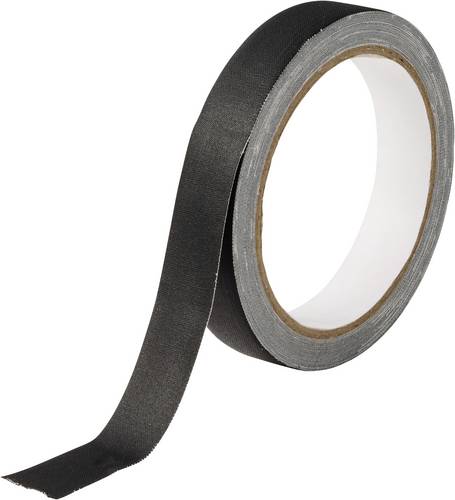 TOOLCRAFT TO-10917642 Gewebeklebeband Schwarz (L x B) 10 m x 19 mm 1 St.