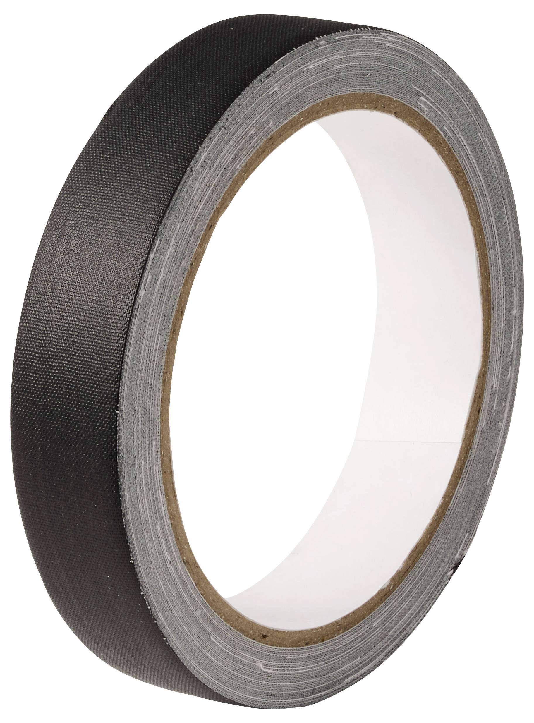 Rolle schwarzes Stoffklebeband auf weißem Hintergrund.