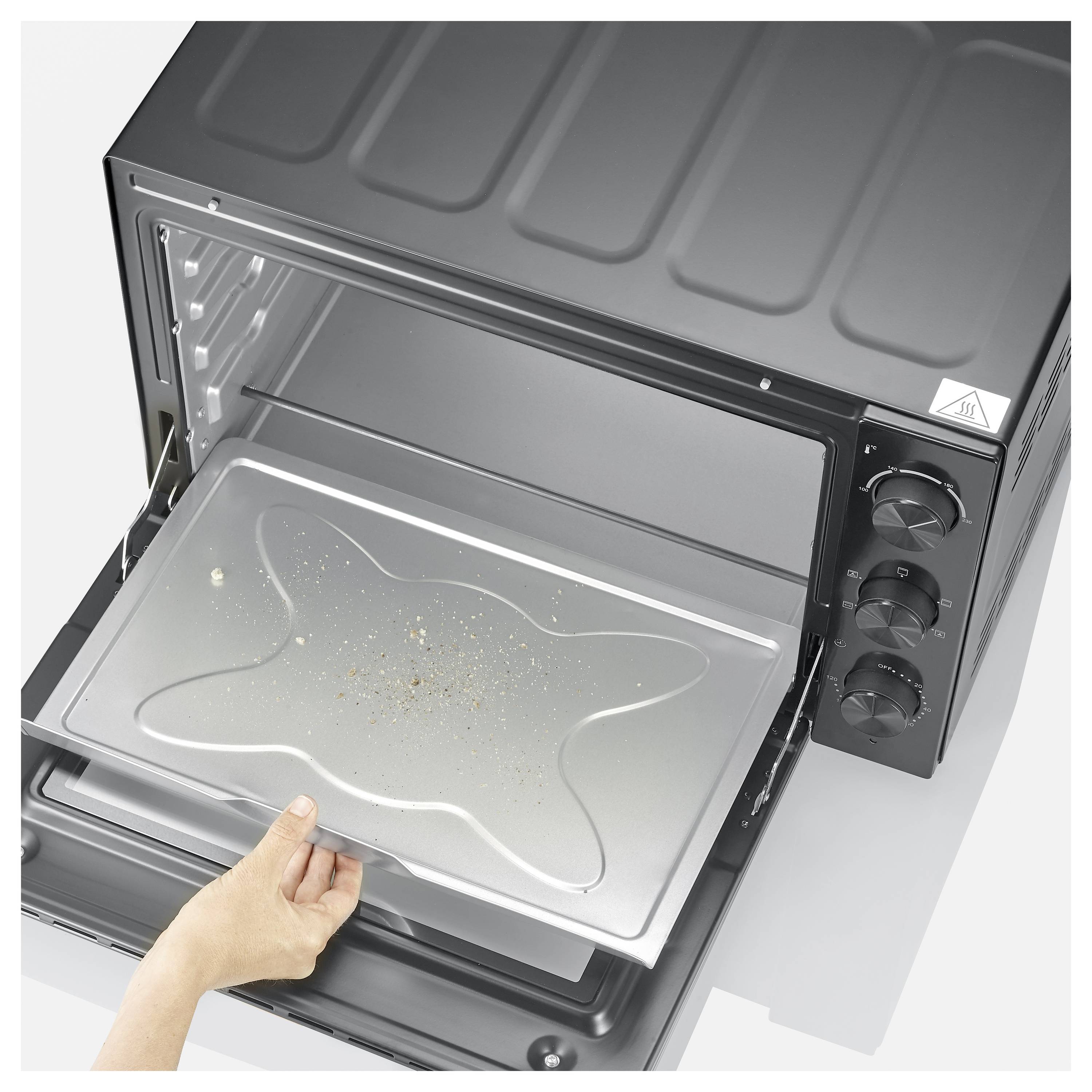 Severin 2076 Minibackofen mit Grillspieß, Timerfunktion, Temperaturvorwahl, Umluft-Funktion, mit Pizzastein 46 l
