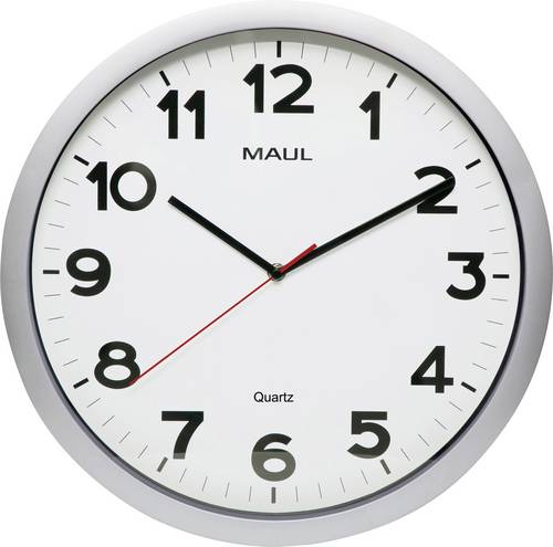 Maul 9054195 Quarz Wanduhr 40 cm x 400 mm x 35 mm x 48 mm Silber
