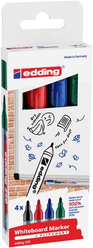 Edding 4-250-4-2 Whiteboardmarker Set Blau, Grün, Rot, Schwarz 4 St.
