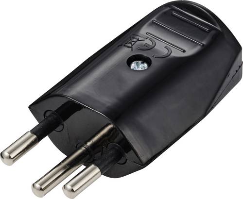 Sygonix SY-7279262 Netzstecker Schweiz Plastik 250 V/AC Schwarz