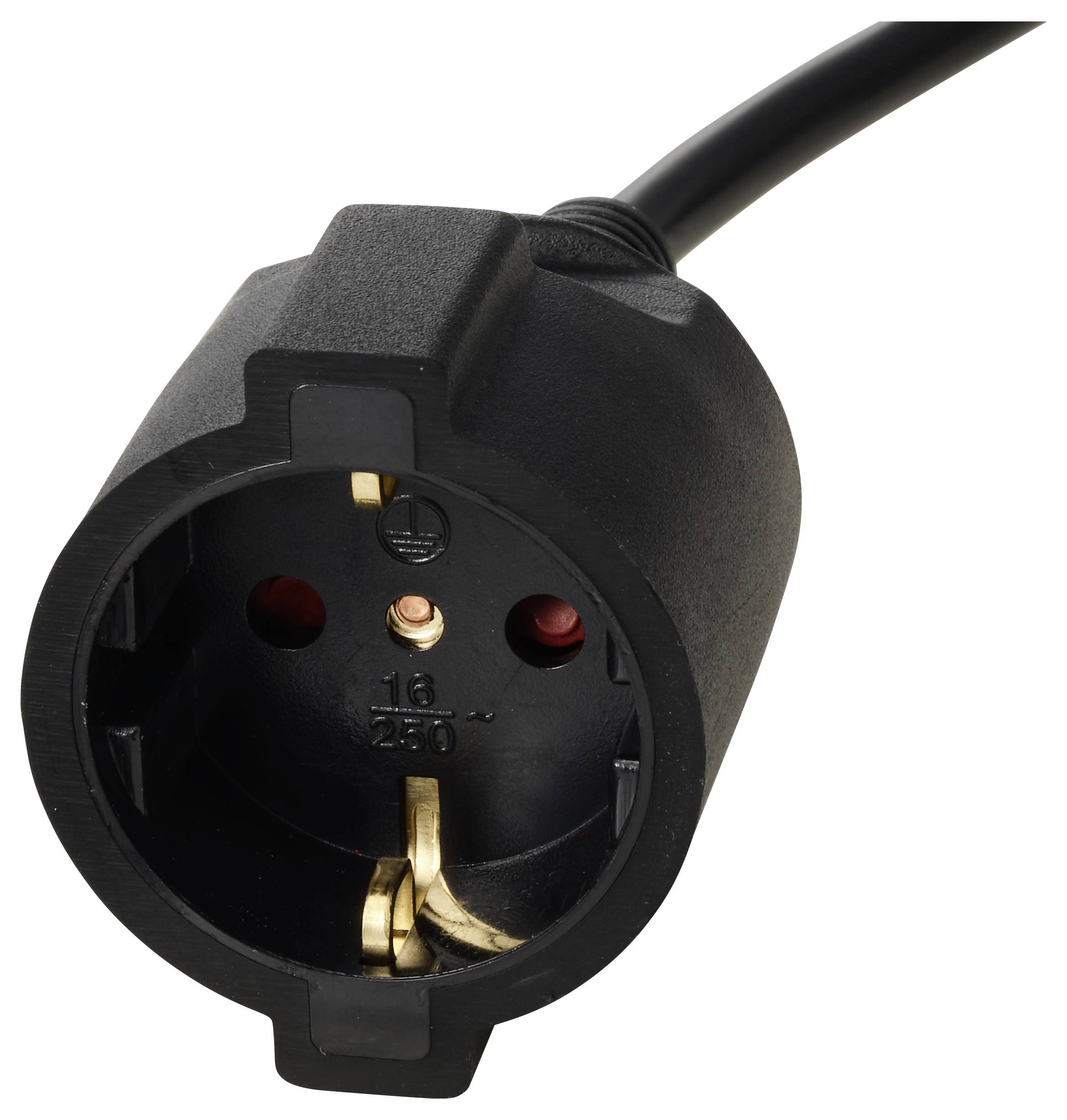 Sygonix SY-7279266 Strom Verlängerungskabel 16A Schwarz 2.50m H05VV-F 3G 1,5mm² Spiralkabel