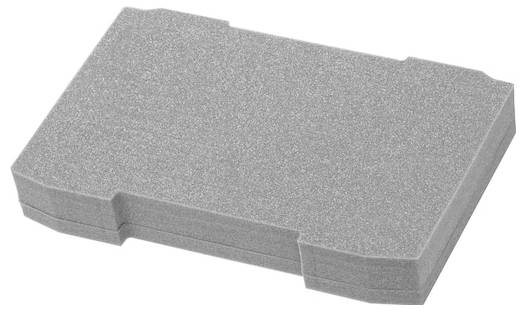 Ein Stapel aus drei grauen rechteckigen Schaumstoffpolstern mit abgeschrägten Kanten, verwendet als Polster- oder Verpackungsmaterial.