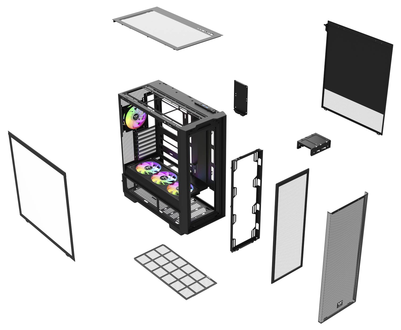 Thermaltake S380 TG ARGB Black Midi-Tower PC-Gehäuse Schwarz