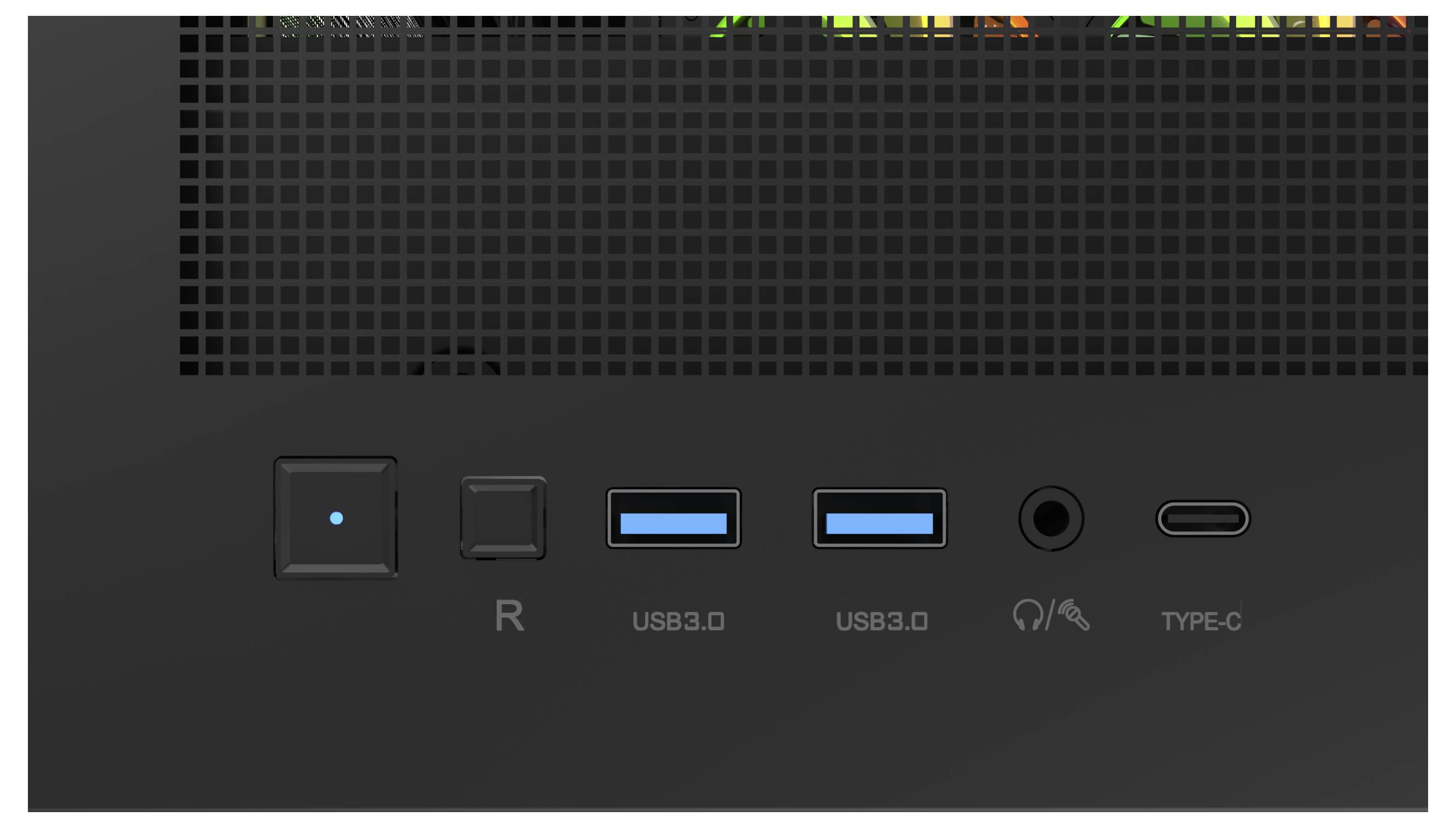 Das Bild zeigt die Rückansicht eines ProArt-Computermonitors mit verschiedenen Eingabeanschlüssen, einschließlich HDMI und USB, mit einem eleganten Design.