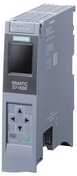 Ein Siemens SIMATIC S7-1500 Speicherprogrammierbare Steuerung (SPS) mit kompaktem Design, Anzeigebildschirm und Steuertasten.