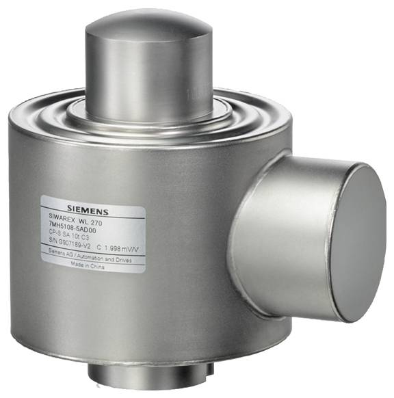 Das Bild zeigt eine Siemens SIVAREX WL 270 Wägezelle, die für präzise Gewichtsmessungen in Industrieanwendungen verwendet wird.