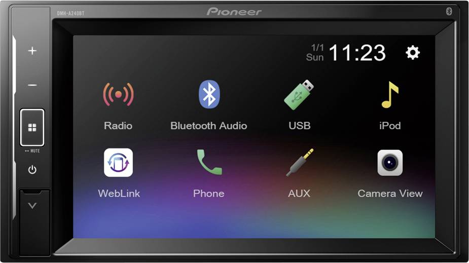 Touchscreen-Autoradio-Display mit Symbolen für „Radio