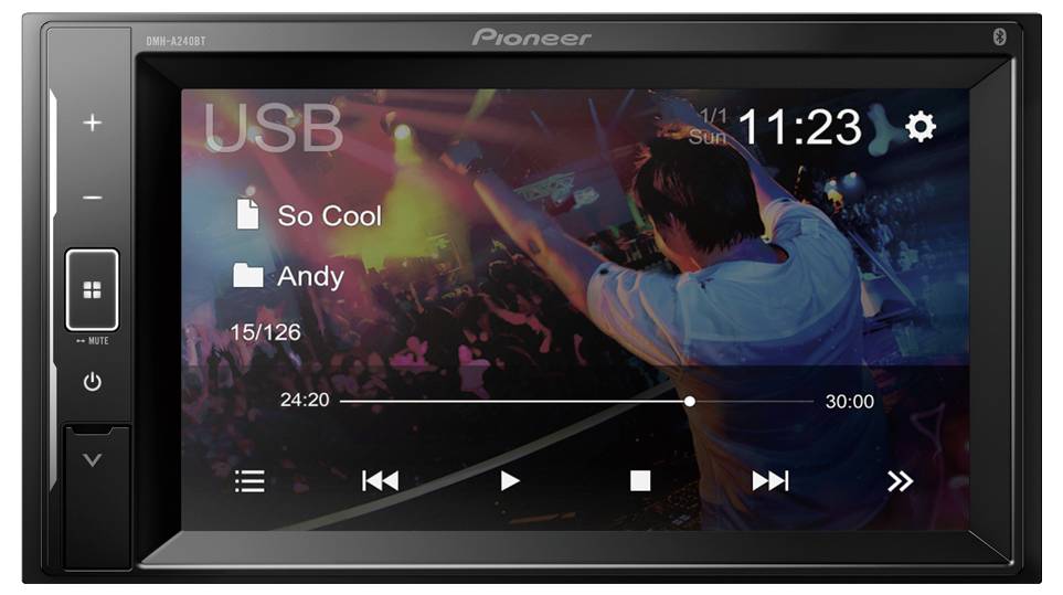 Pioneer-Autoradio-Display zeigt das Lied „So Cool