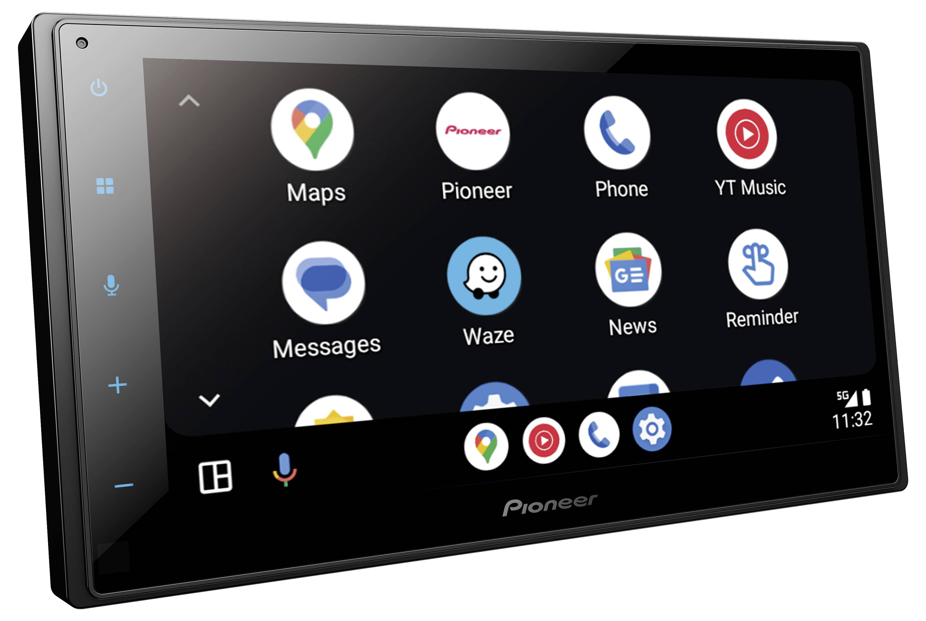 Touchscreen-Display des Autos zeigt App-Symbole wie 